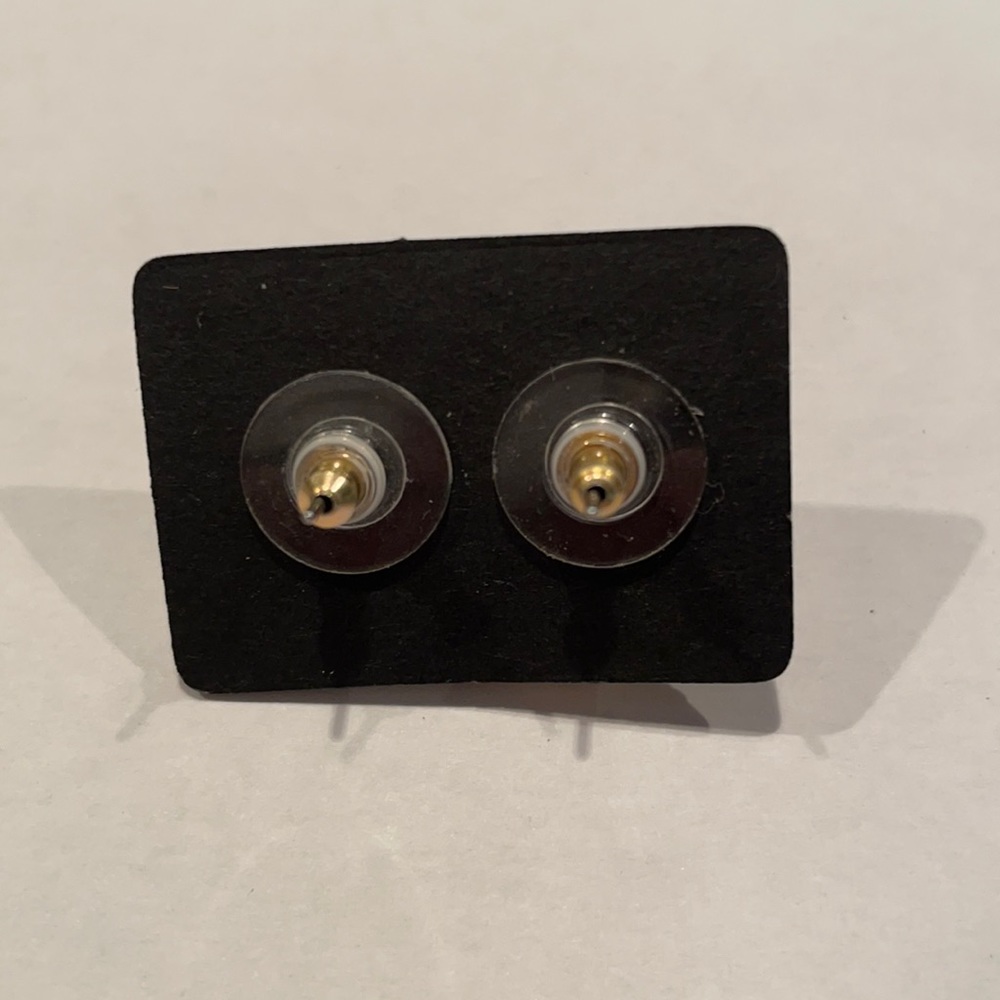 Betsey Johnson round earrings with heart center - Picture 2 of 3
